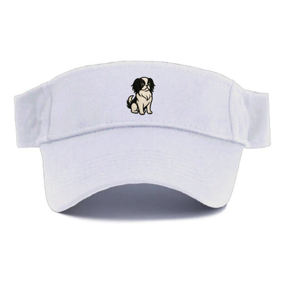 Japanese Chin - Black and white sitting Visor - White