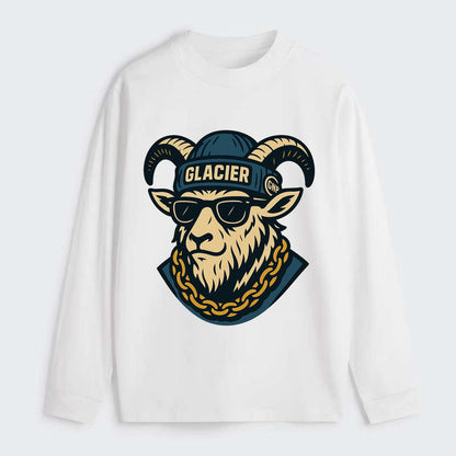 Glacier Mountain Goat - Classic Long Sleeve Shirt - White