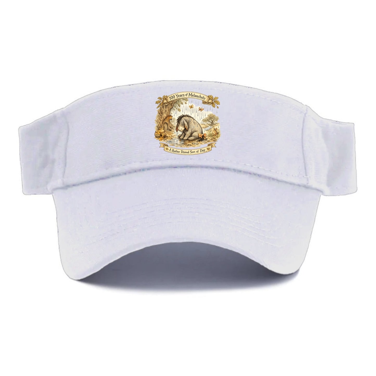 GLOOMY GLEN | Droopy figure in rain | Tattered tail bow | Pessimistic poetry | Loveable - Visor - White