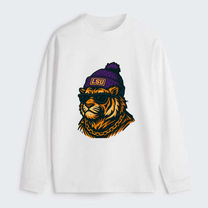 LSU Mike Tiger - Classic Long Sleeve Shirt - White