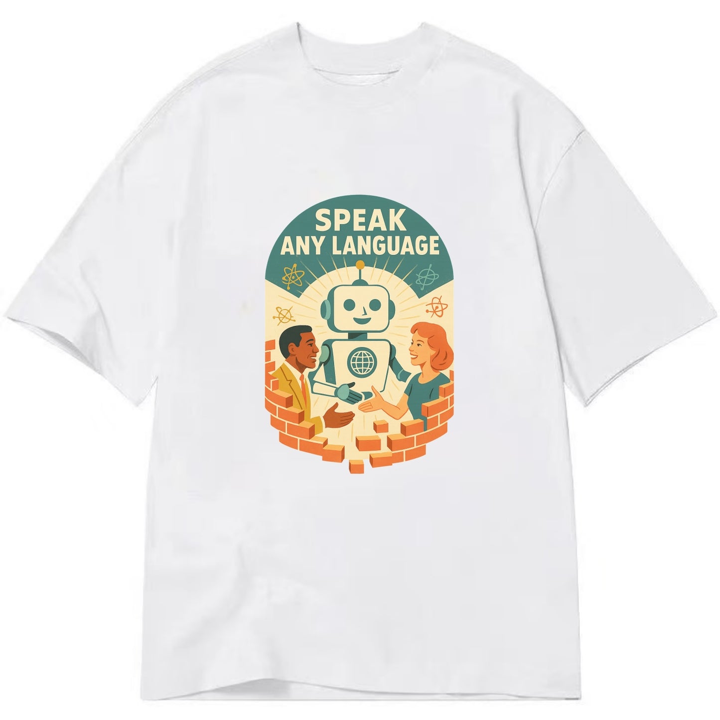 Language learning AI breaking down barriers - "Speak Any Language" - - Classic T-shirt - White