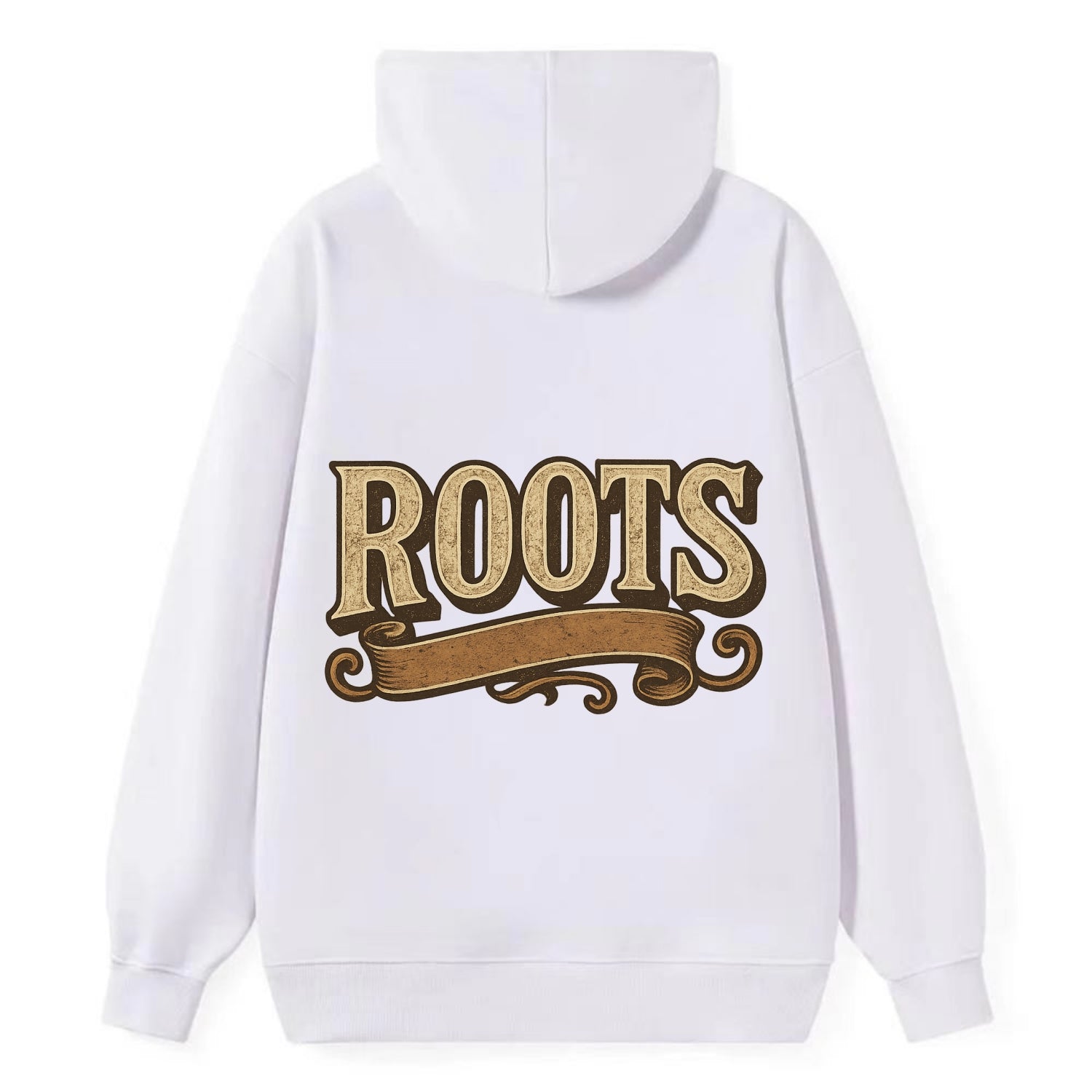 Bold typography design - "ROOTS" - where you come from, heritage - Classic Pullover Hoodie - White