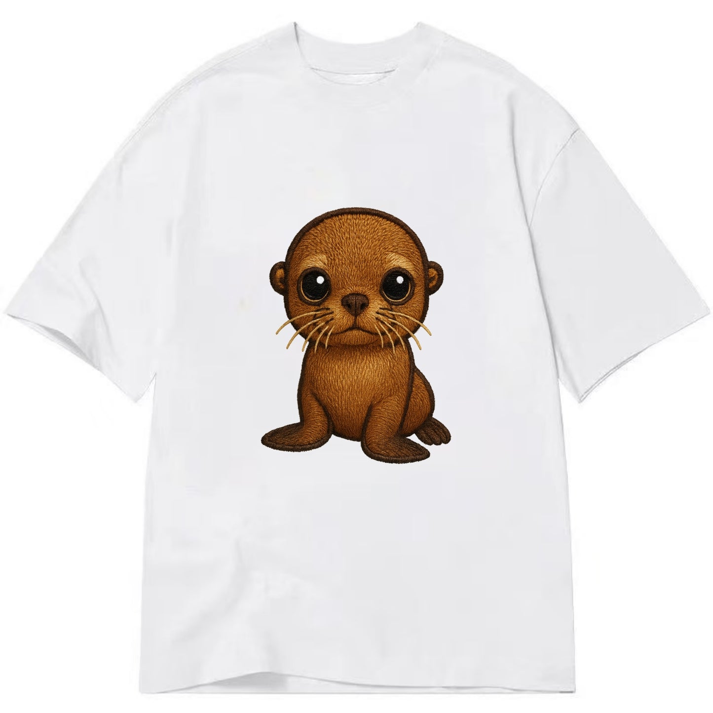Baby California Sea Lion - golden brown, large expressive eyes, whiskers, - Classic T-shirt - White