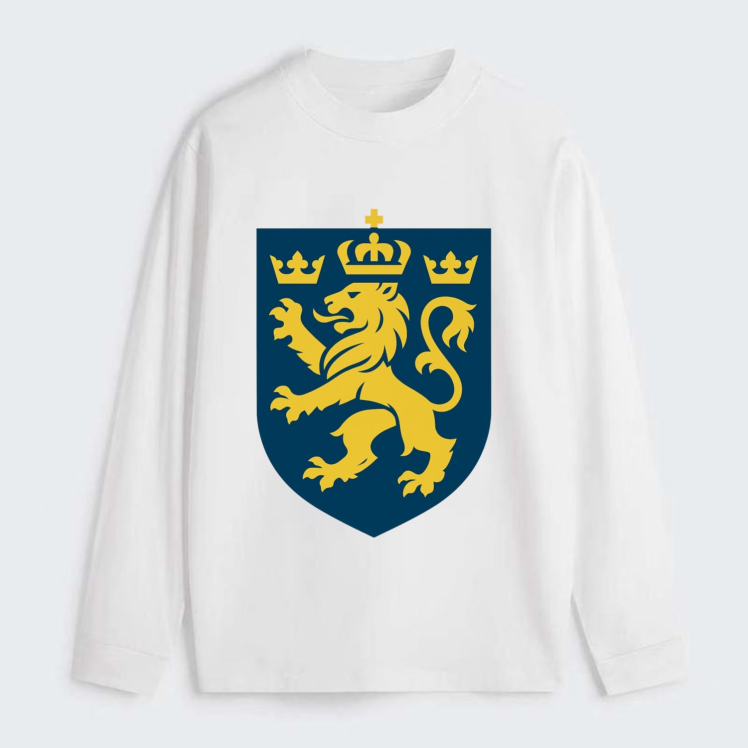 Sweden Three Crowns Emblem - Classic Long Sleeve Shirt - White