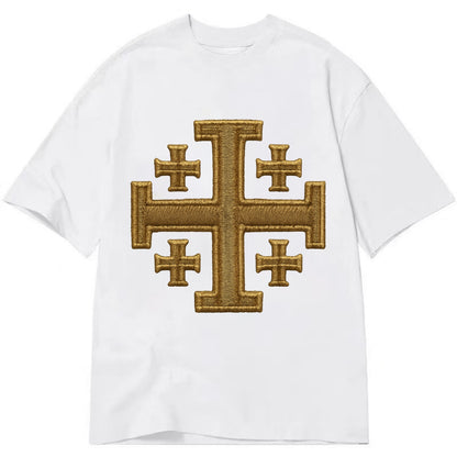 Jerusalem Cross  - Classic T-shirt - White