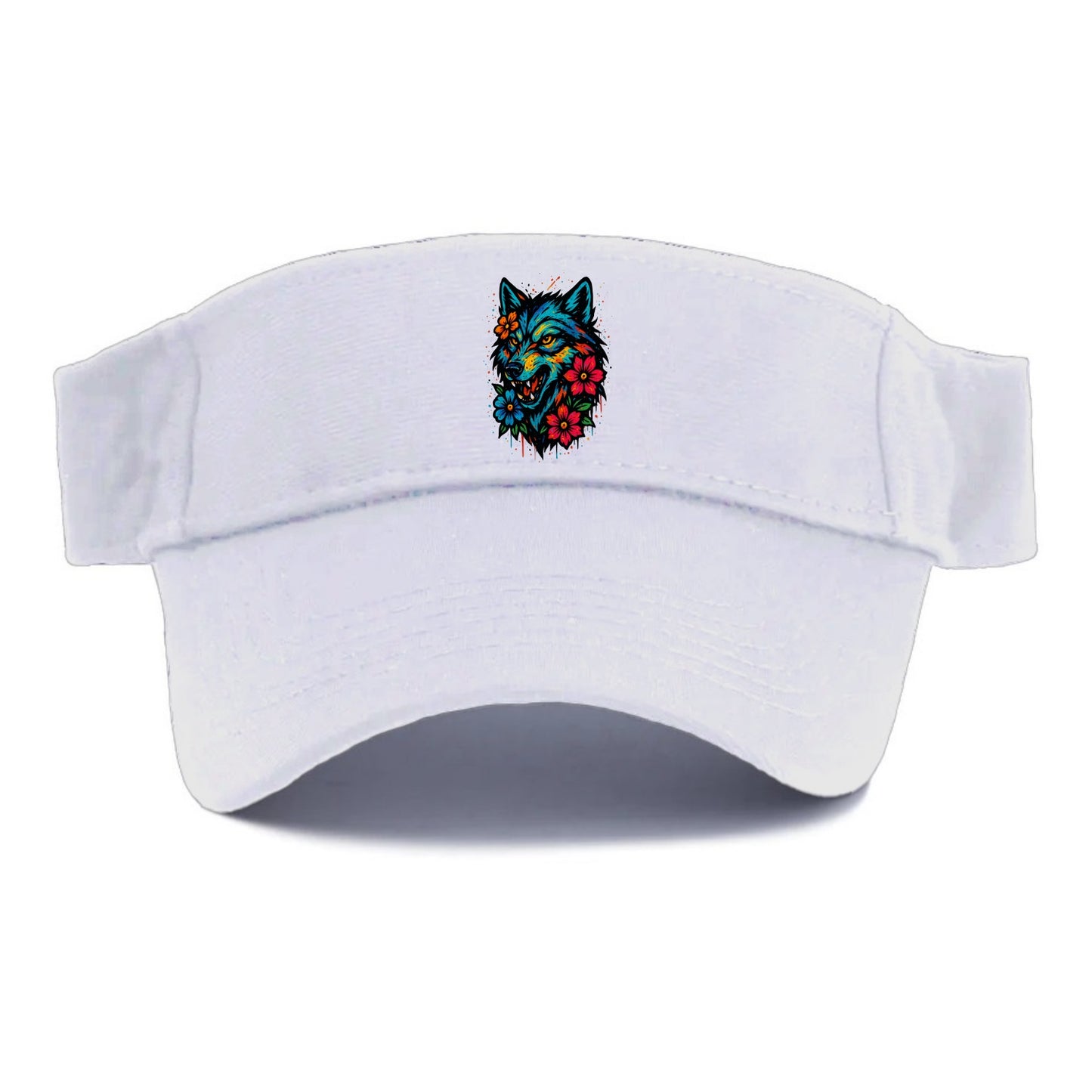 Floral Wolf Garden  - Visor - White
