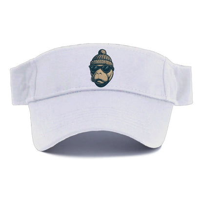 Jacksonville Manatee wearing Jacksonville beanie with pom pom and wayfarer sunglasses - Visor - White