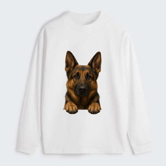 German Shepherd  - Classic Long Sleeve Shirt - White