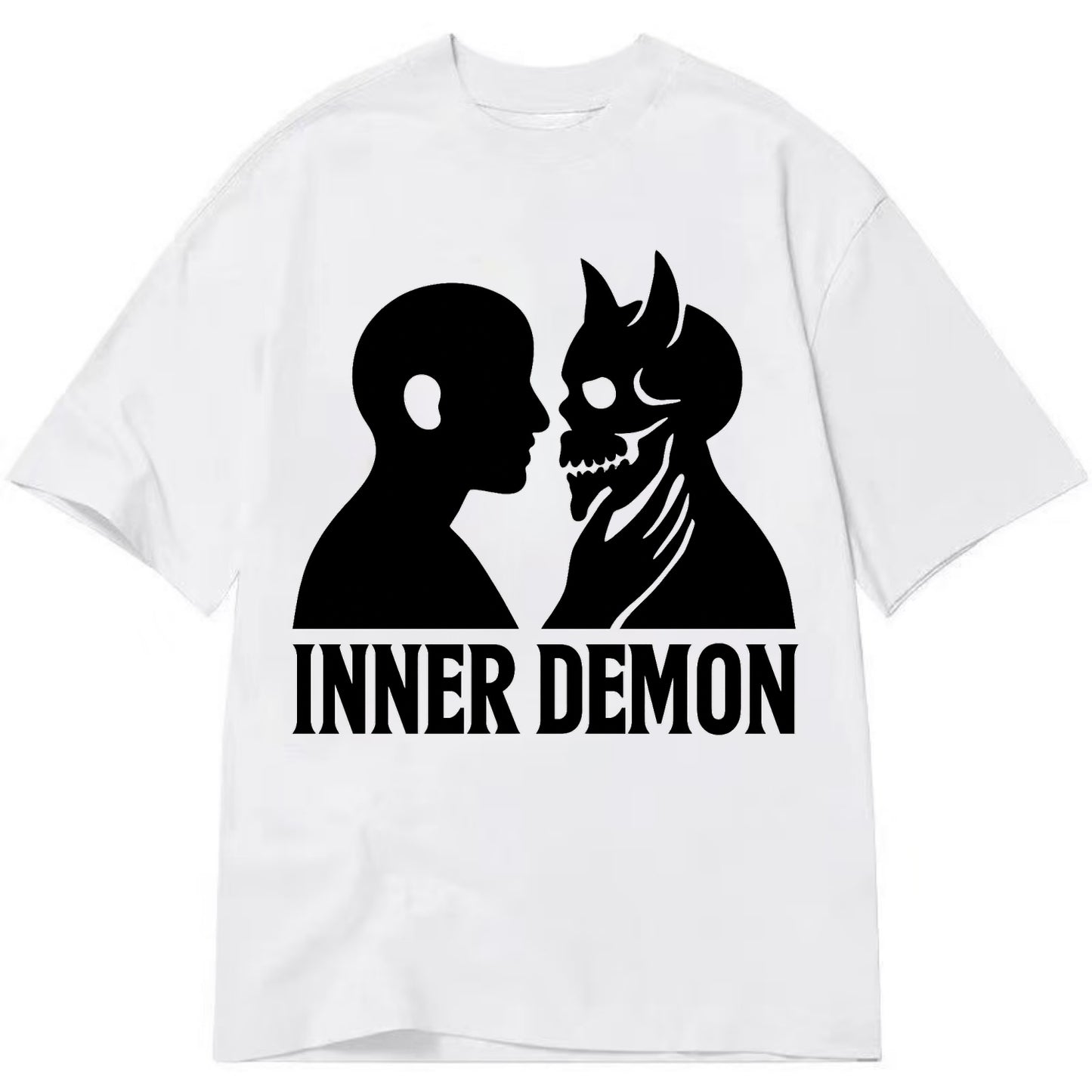 Inner Demon - Figure confronting shadow Classic T-shirt - White