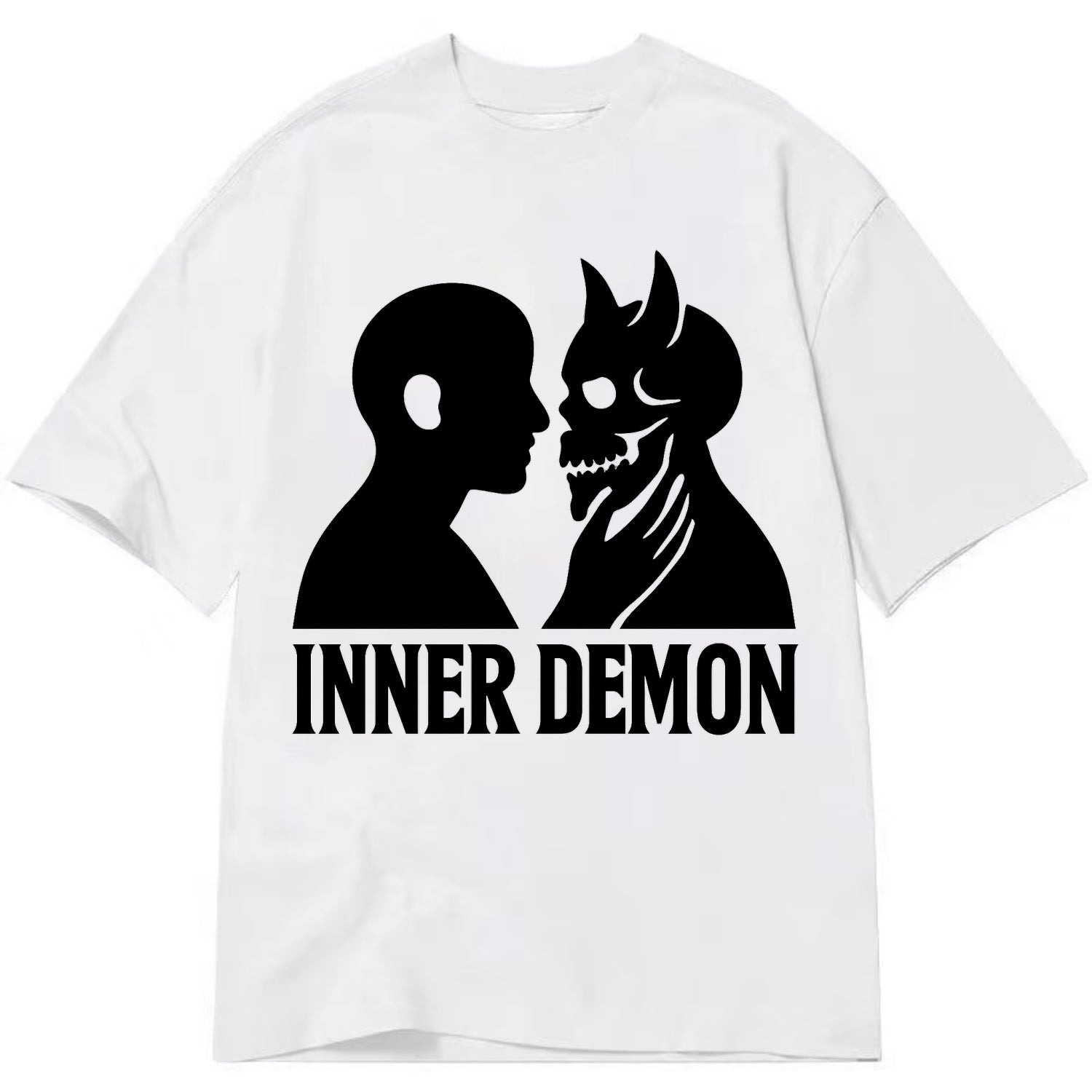 Inner Demon - Figure confronting shadow Classic T-shirt - White