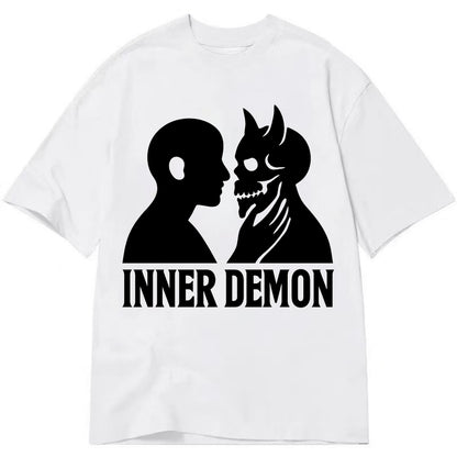 Inner Demon - Figure confronting shadow Classic T-shirt - White