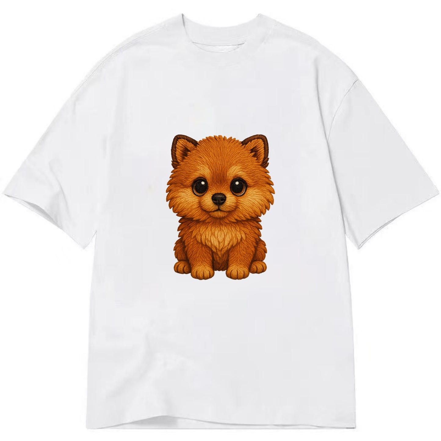 Baby Pomeranian Puppy - fluffy orange ball, fox face, tiny body, bright eyes, - Classic T-shirt - White