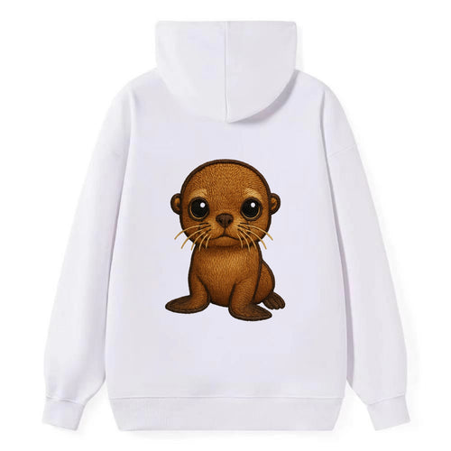 Baby California Sea Lion - golden brown, large expressive eyes, whiskers, - Classic Pullover Hoodie