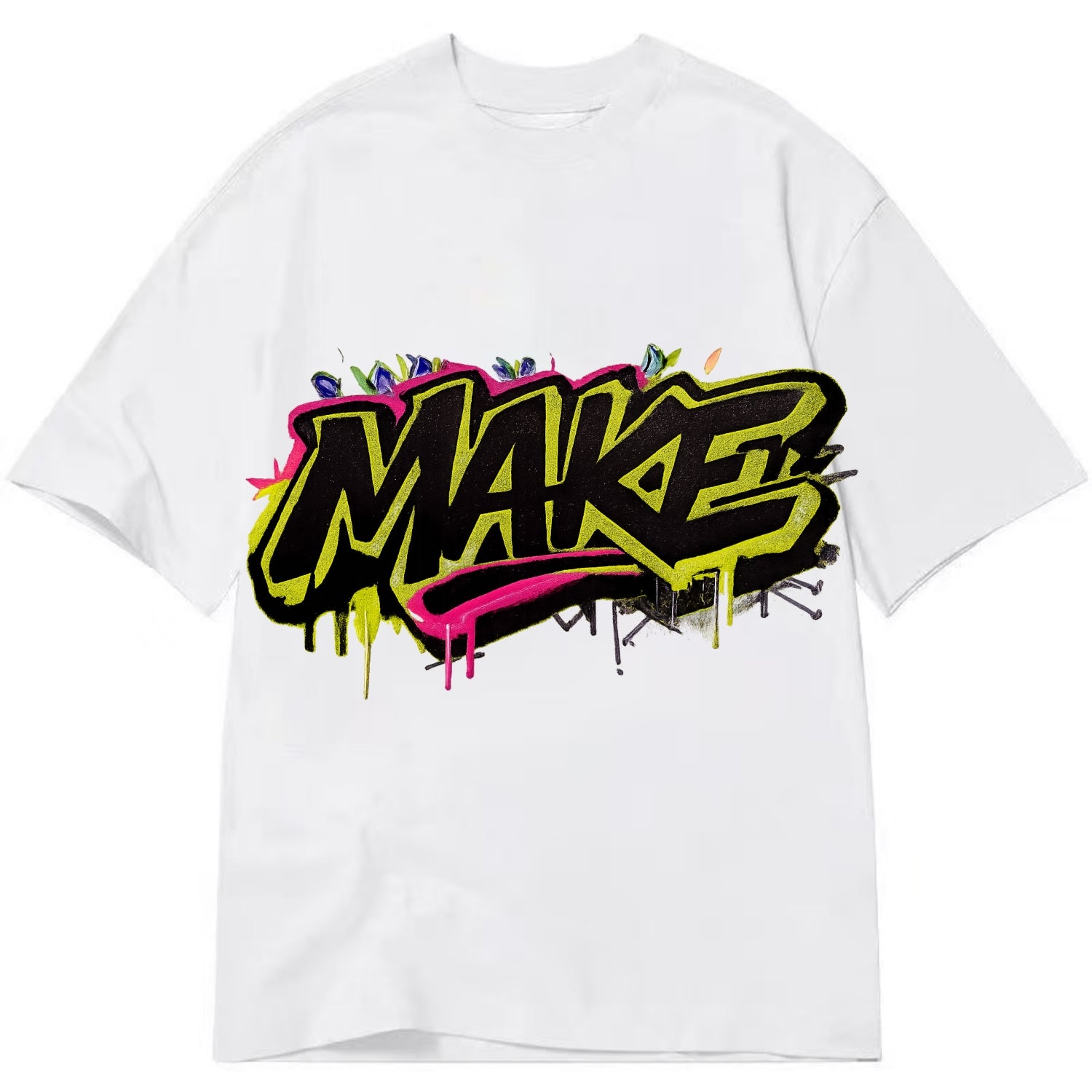 Bold typography design - "MAKE" - creating, producing, doing - Classic T-shirt - White