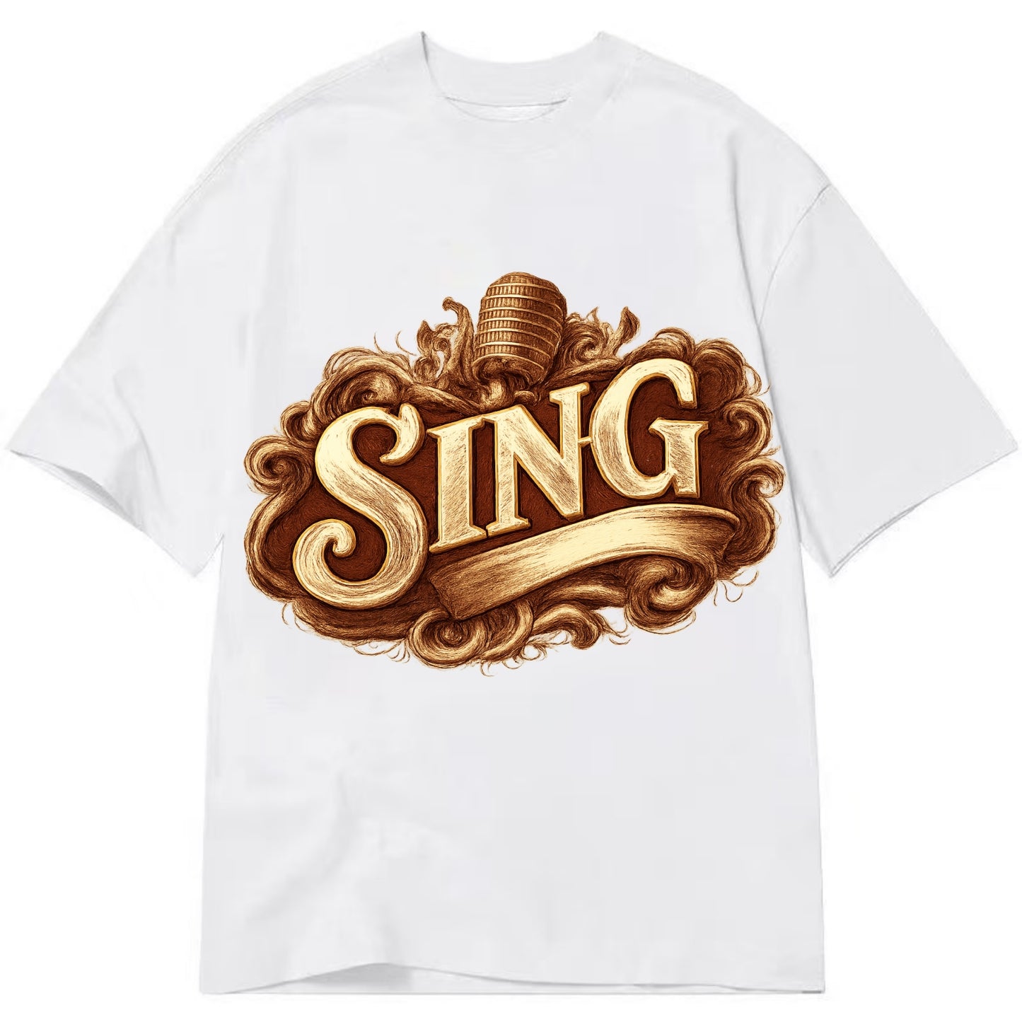 Bold typography design - "SING" - vocal expression, musical soul - Classic T-shirt - White