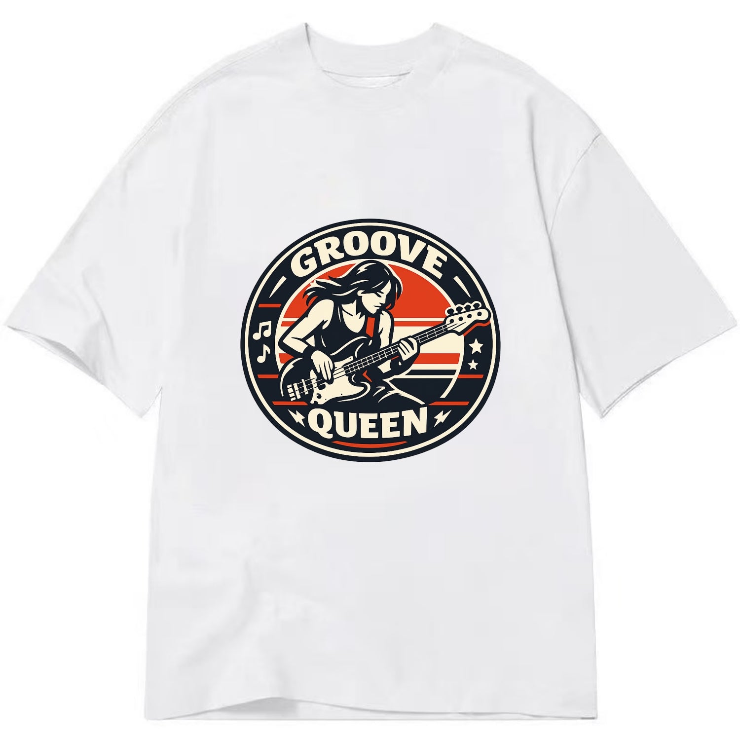 Groove Queen Emblem - Classic T-shirt - White
