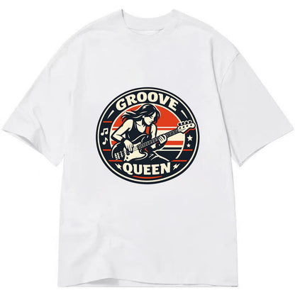 Groove Queen Emblem - Classic T-shirt - White