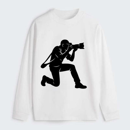 Photographer capturing perfect shot - Classic Long Sleeve Shirt - White