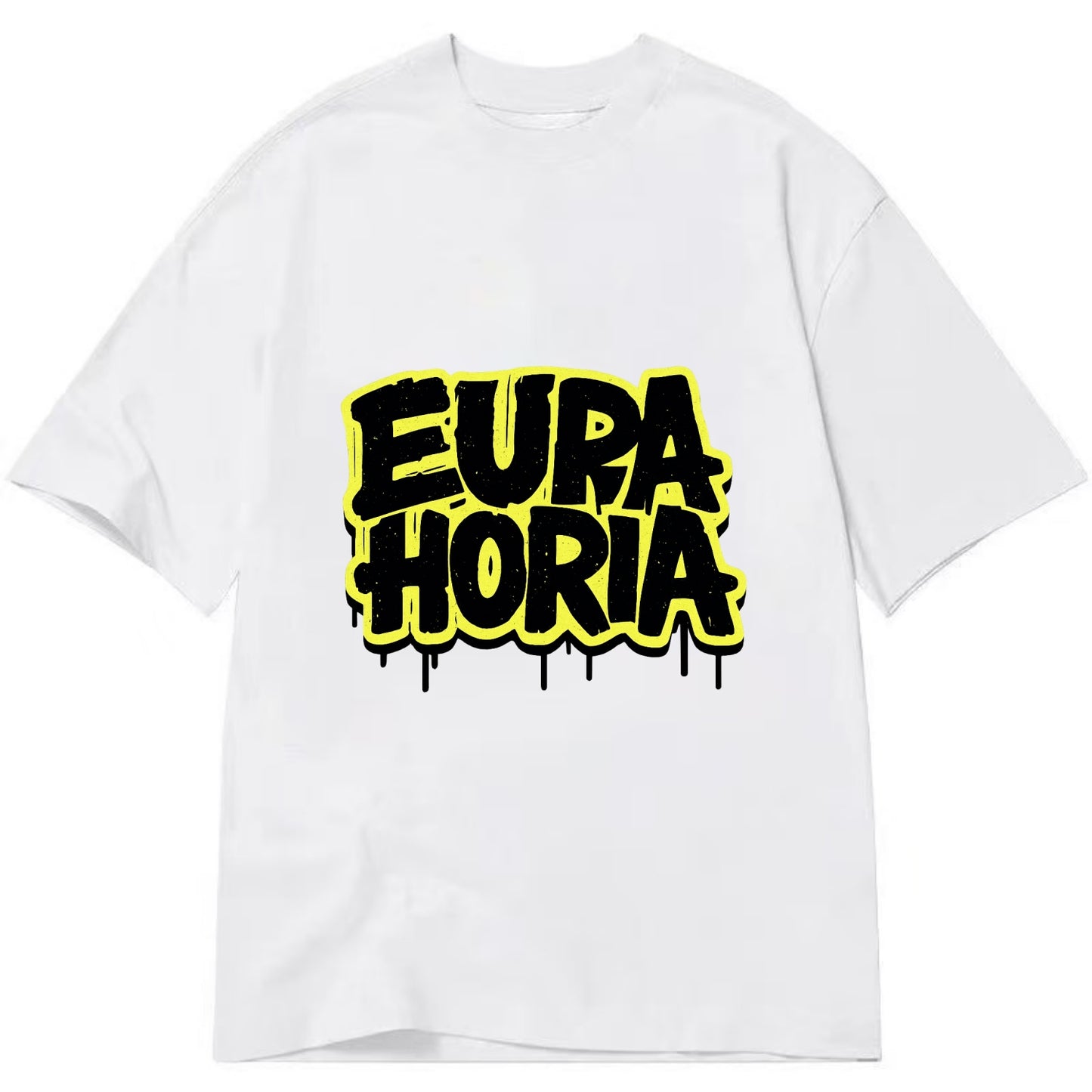 Bold typography design - "EUPHORIA" - intense happiness, ecstasy - Classic T-shirt - White