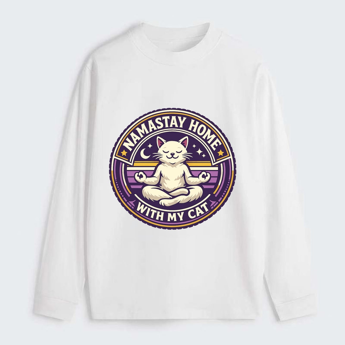 Zen Feline Retreat - Classic Long Sleeve Shirt - White