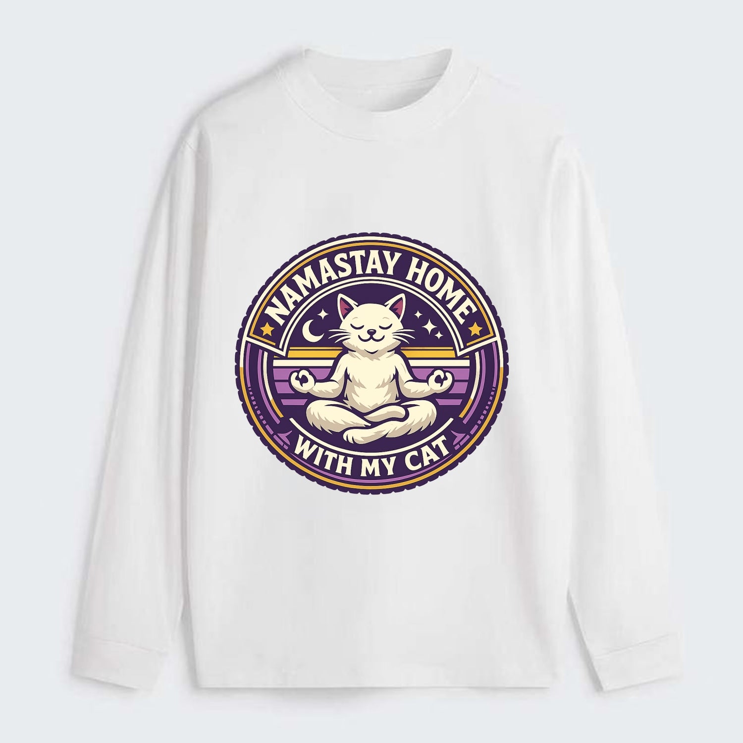 Zen Feline Retreat - Classic Long Sleeve Shirt - White