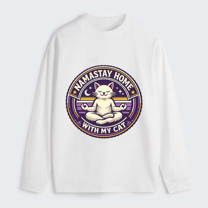 Zen Feline Retreat - Classic Long Sleeve Shirt - White