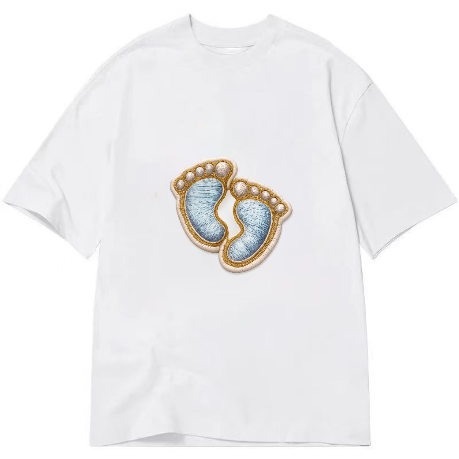 BABY FOOTPRINTS - tiny feet in pink or blue , newborn - Classic T-shirt - White