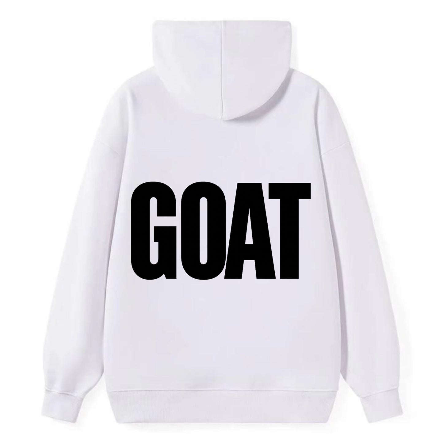 Bold typography design - "GOAT" - greatest of all time - Classic Pullover Hoodie - White
