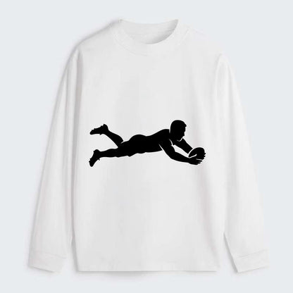 Rugby player diving for try - Classic Long Sleeve Shirt - White