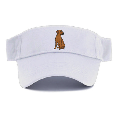 Rhodesian Ridgeback - Red wheaten embroidered pose - Visor - White