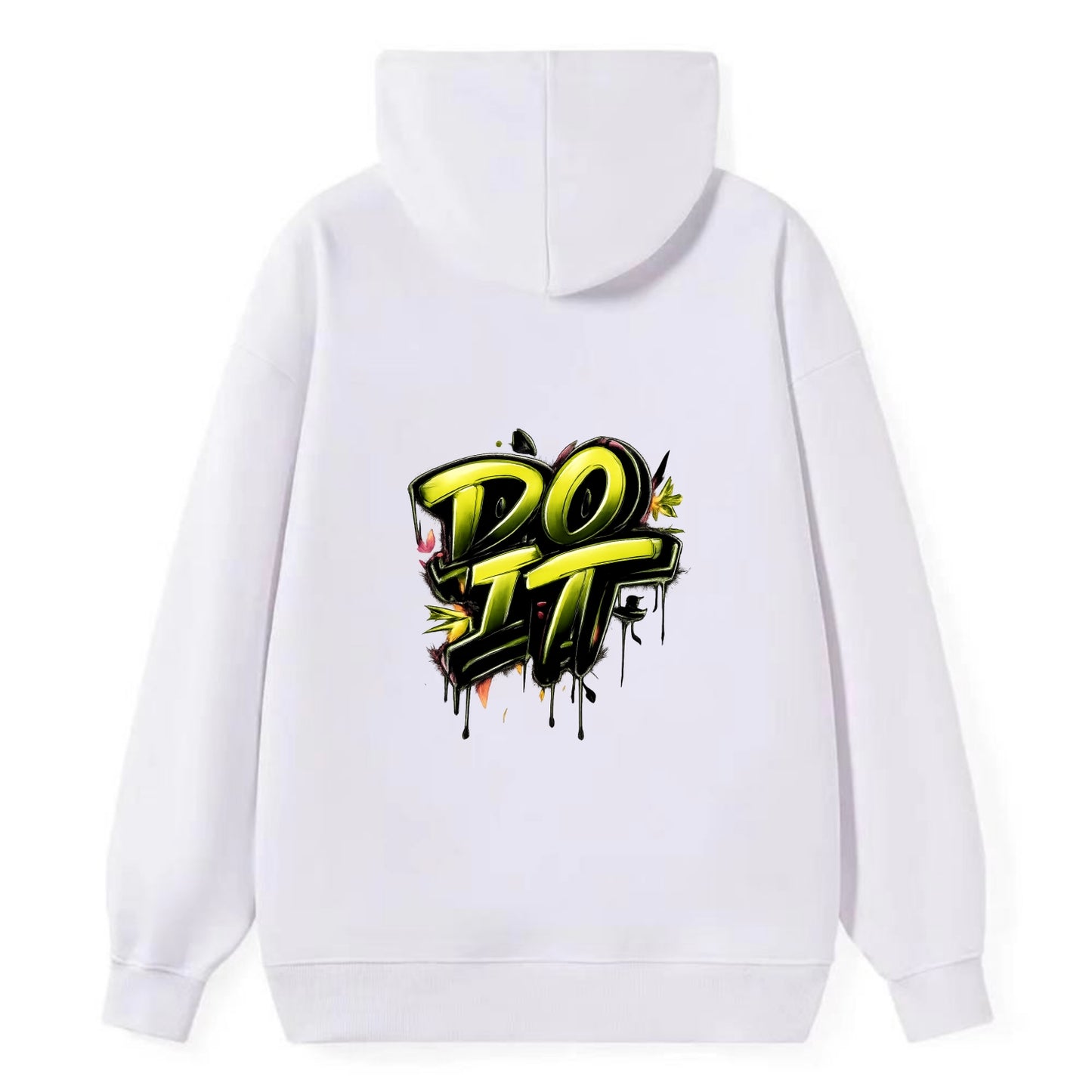 Bold typography design - "DO IT" - just do it, stop waiting - Classic Pullover Hoodie - White