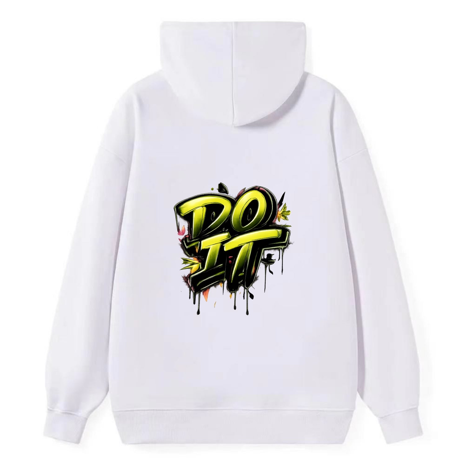 Bold typography design - "DO IT" - just do it, stop waiting - Classic Pullover Hoodie - White