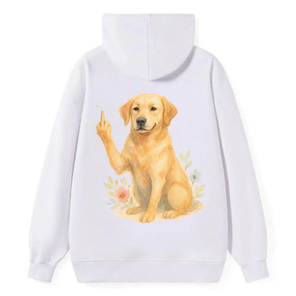 Labrador Retriever yellow sitting pretty, friendly face, strong paw up - Classic Pullover Hoodie - White