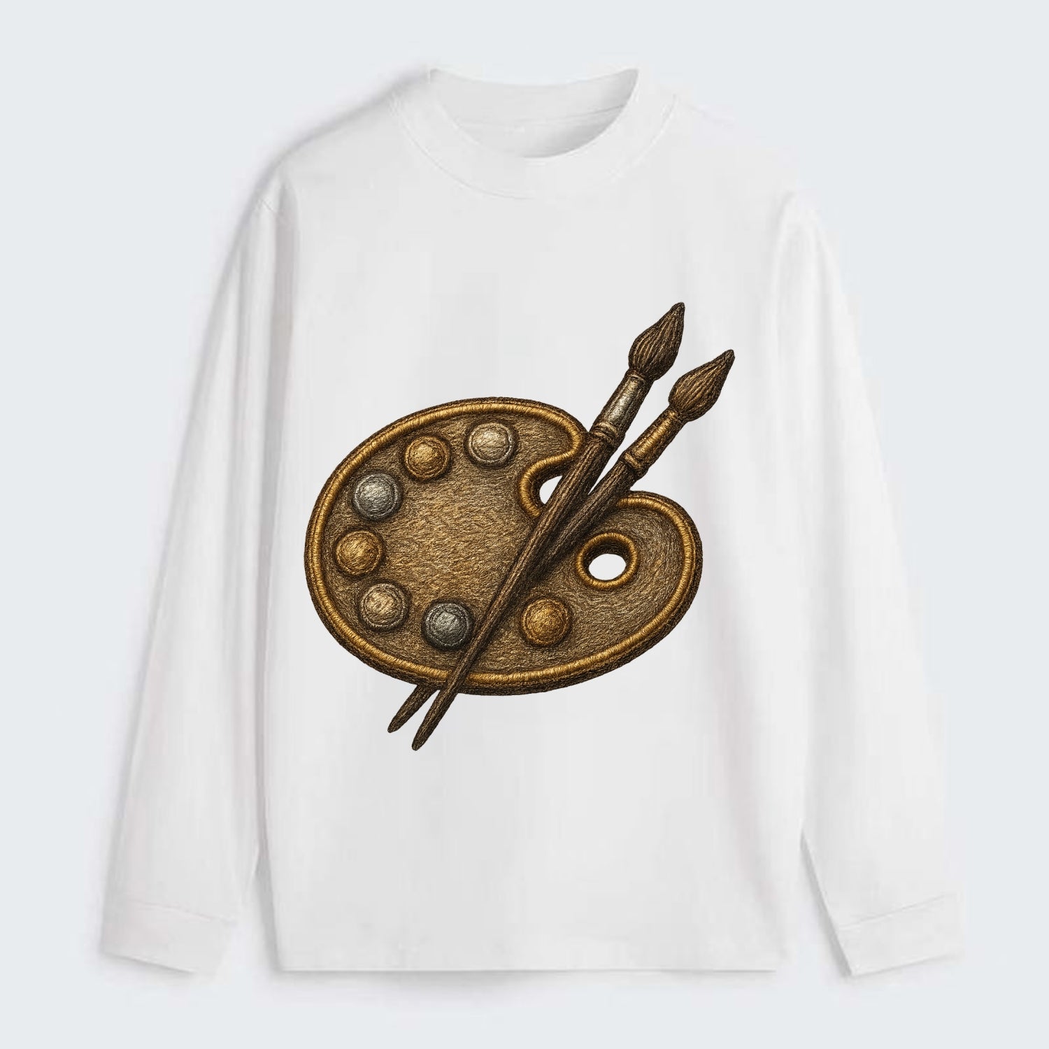 Artist palette with brushes - painter emblem - Classic Long Sleeve Shirt - White