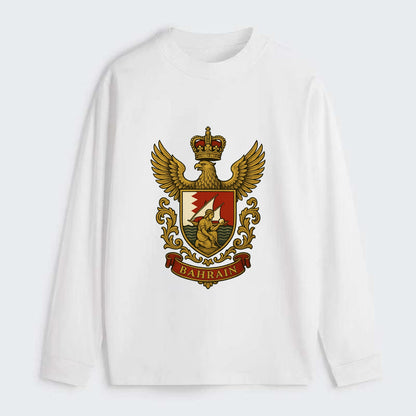 Bahrain Heritage Badge - Classic Long Sleeve Shirt - White