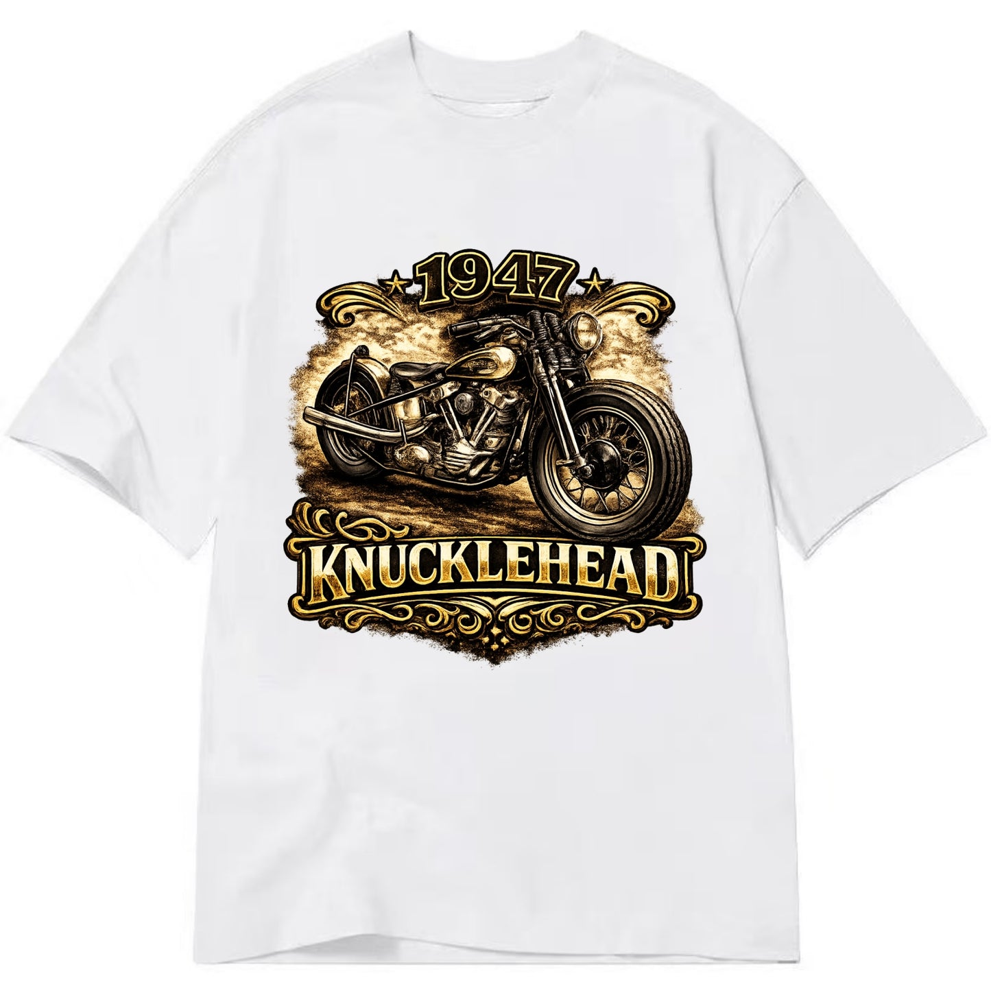 1947 Knucklehead Bobber - Classic T-shirt - White
