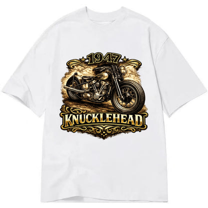 1947 Knucklehead Bobber - Classic T-shirt - White
