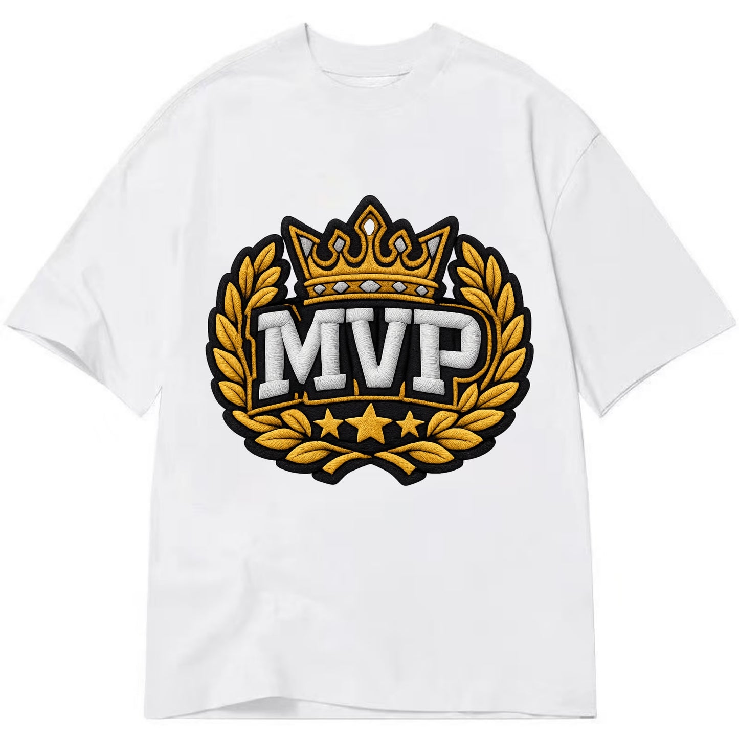 MVP CROWN - crown with laurels in gold , most valuable - Classic T-shirt - White