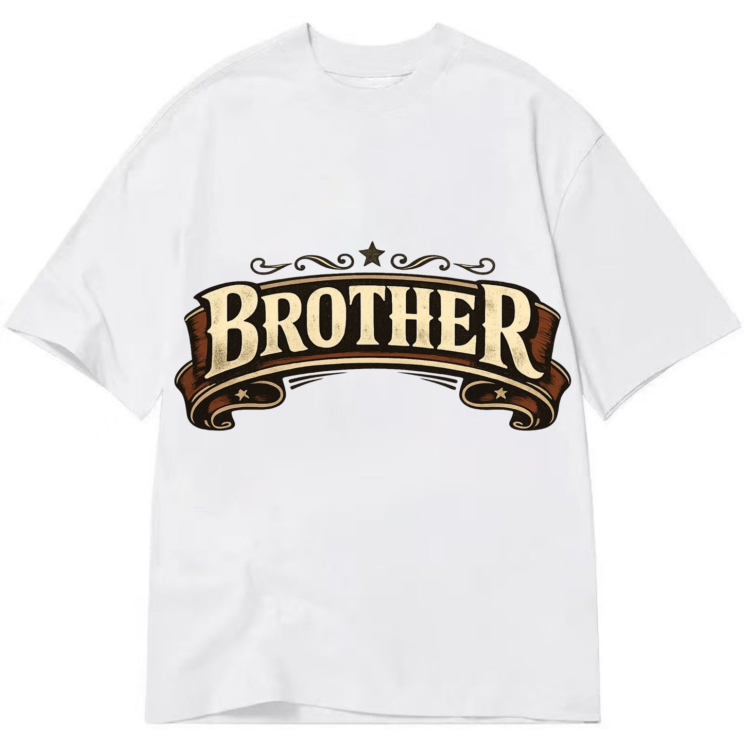 Bold typography design - "BROTHER" - male bond, brotherhood - Classic T-shirt - White