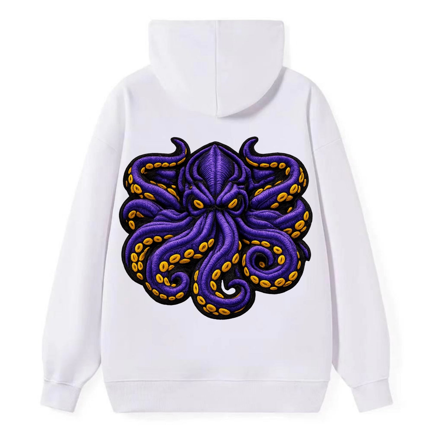 KRAKEN TENTACLES - sea monster in purple and black , deep sea - Classic Pullover Hoodie - White