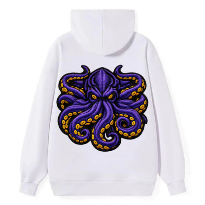 KRAKEN TENTACLES - sea monster in purple and black , deep sea - Classic Pullover Hoodie - White