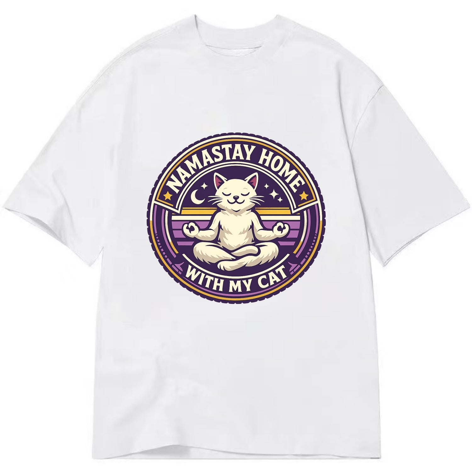 Zen Feline Retreat - Classic T-shirt - White