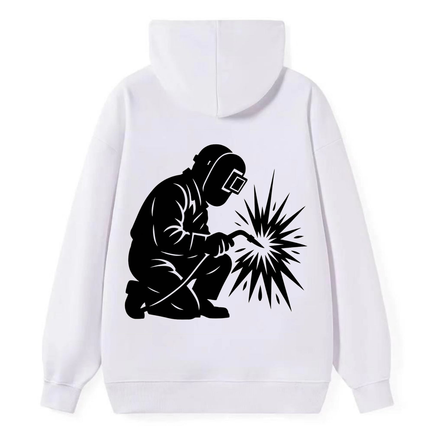 Welder sparks flying dramatically - Classic Pullover Hoodie - White