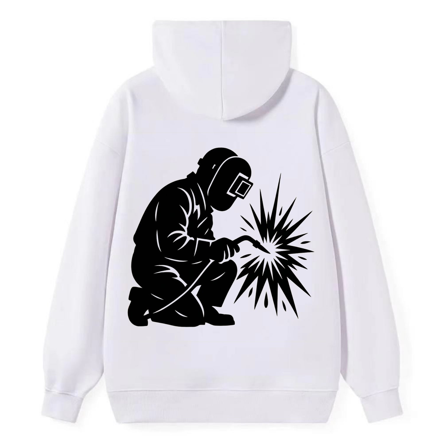 Welder sparks flying dramatically - Classic Pullover Hoodie - White