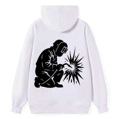 Welder sparks flying dramatically - Classic Pullover Hoodie - White