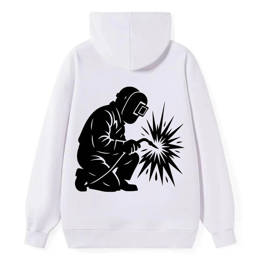 Welder sparks flying dramatically - Classic Pullover Hoodie - White