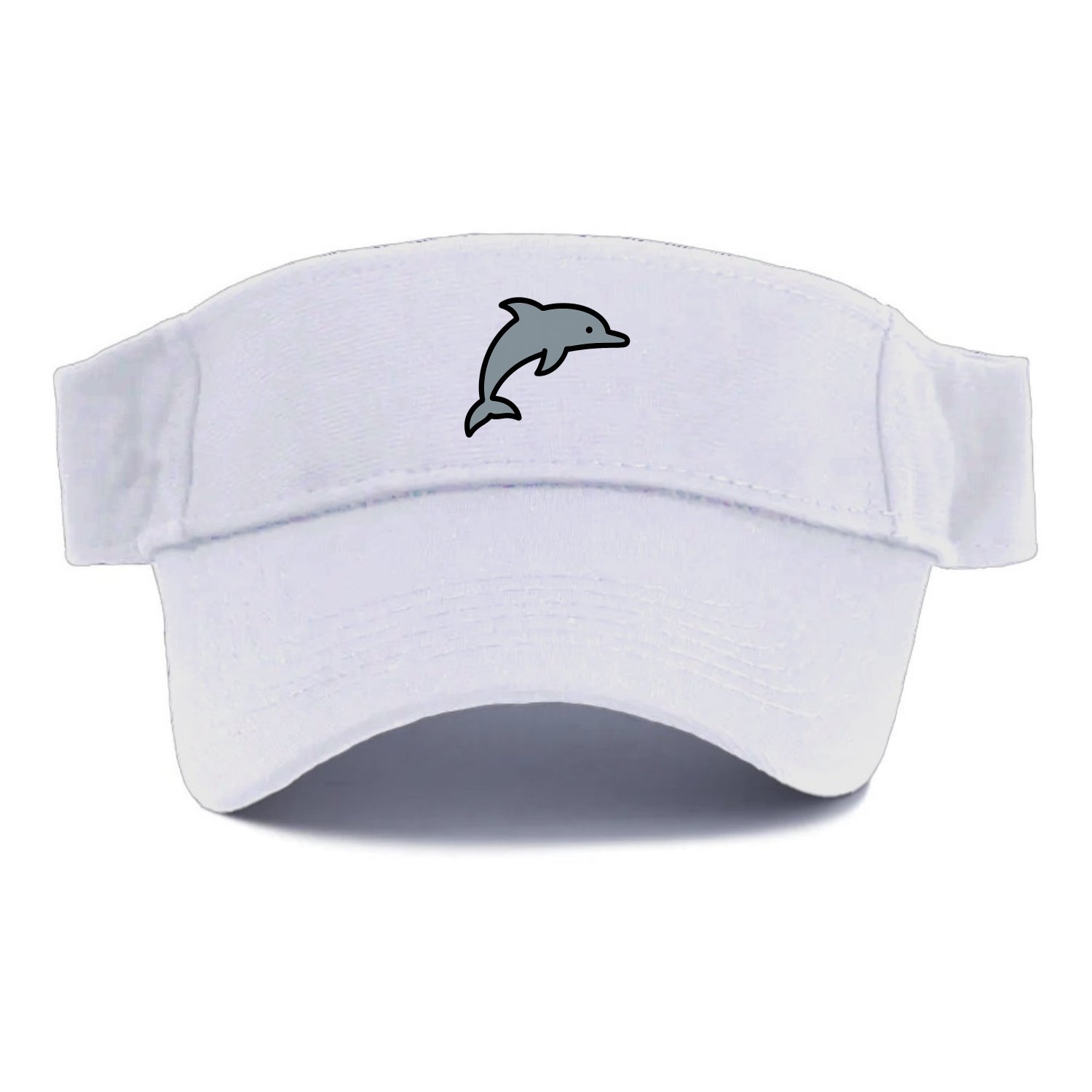 Bottlenose Dolphin - Gray jumping pose flat side profile - Visor - White