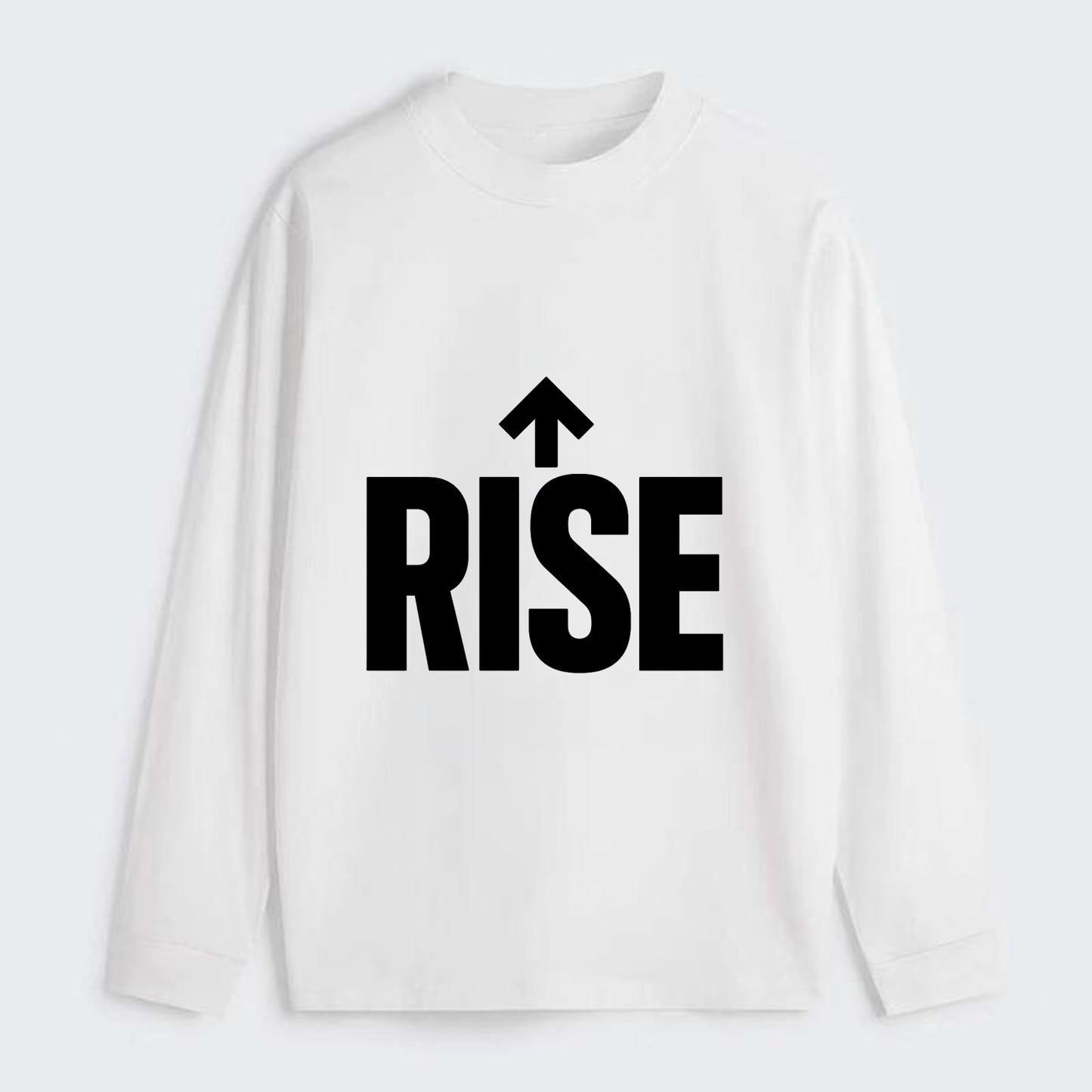 Bold typography design - "RISE" - getting up, ascending, elevating - Classic Long Sleeve Shirt - White