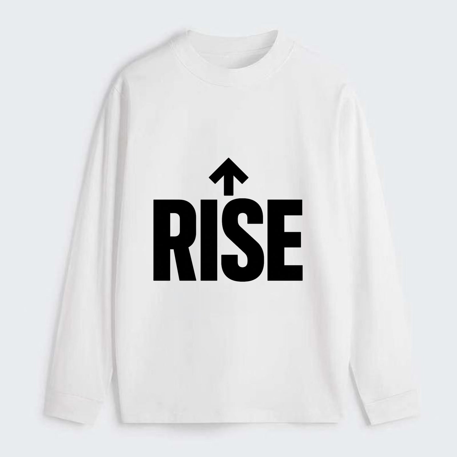 Bold typography design - "RISE" - getting up, ascending, elevating - Classic Long Sleeve Shirt - White