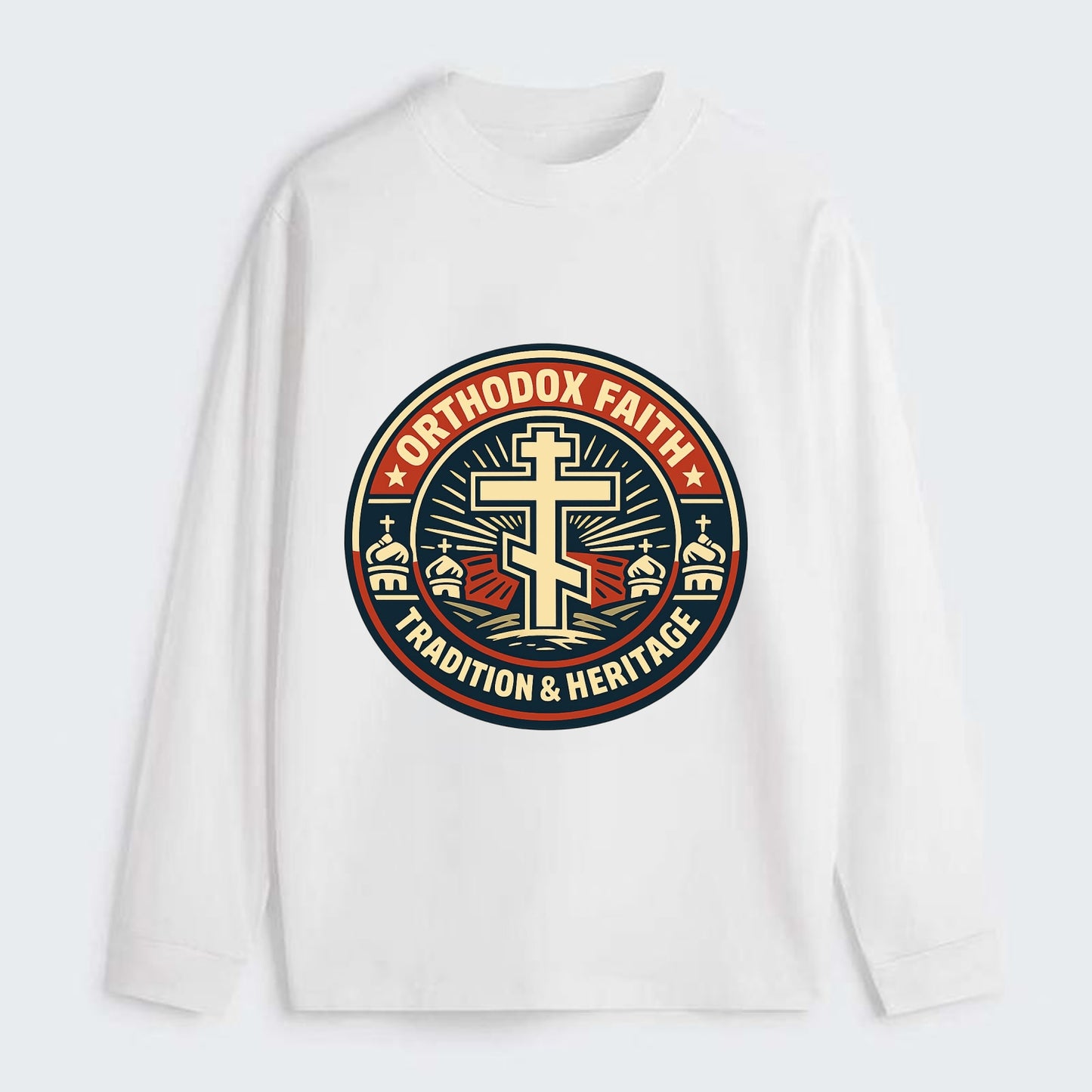Faithful Heritage Emblem - Classic Long Sleeve Shirt - White